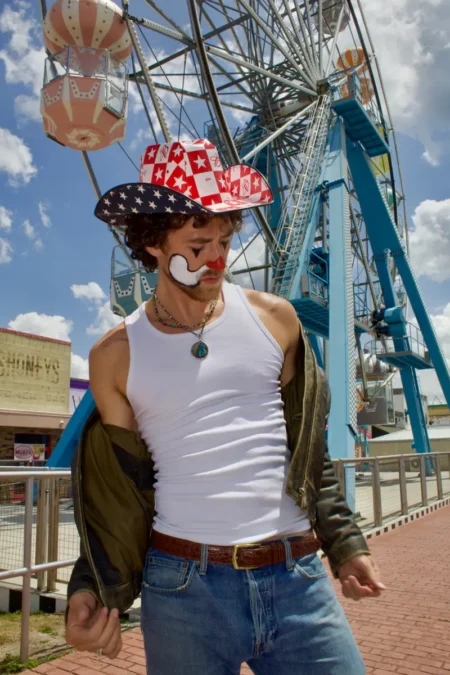 Clown Cowboy- Hank Humphreys / Miller Moda — CLAIRE Magazine, July 2026